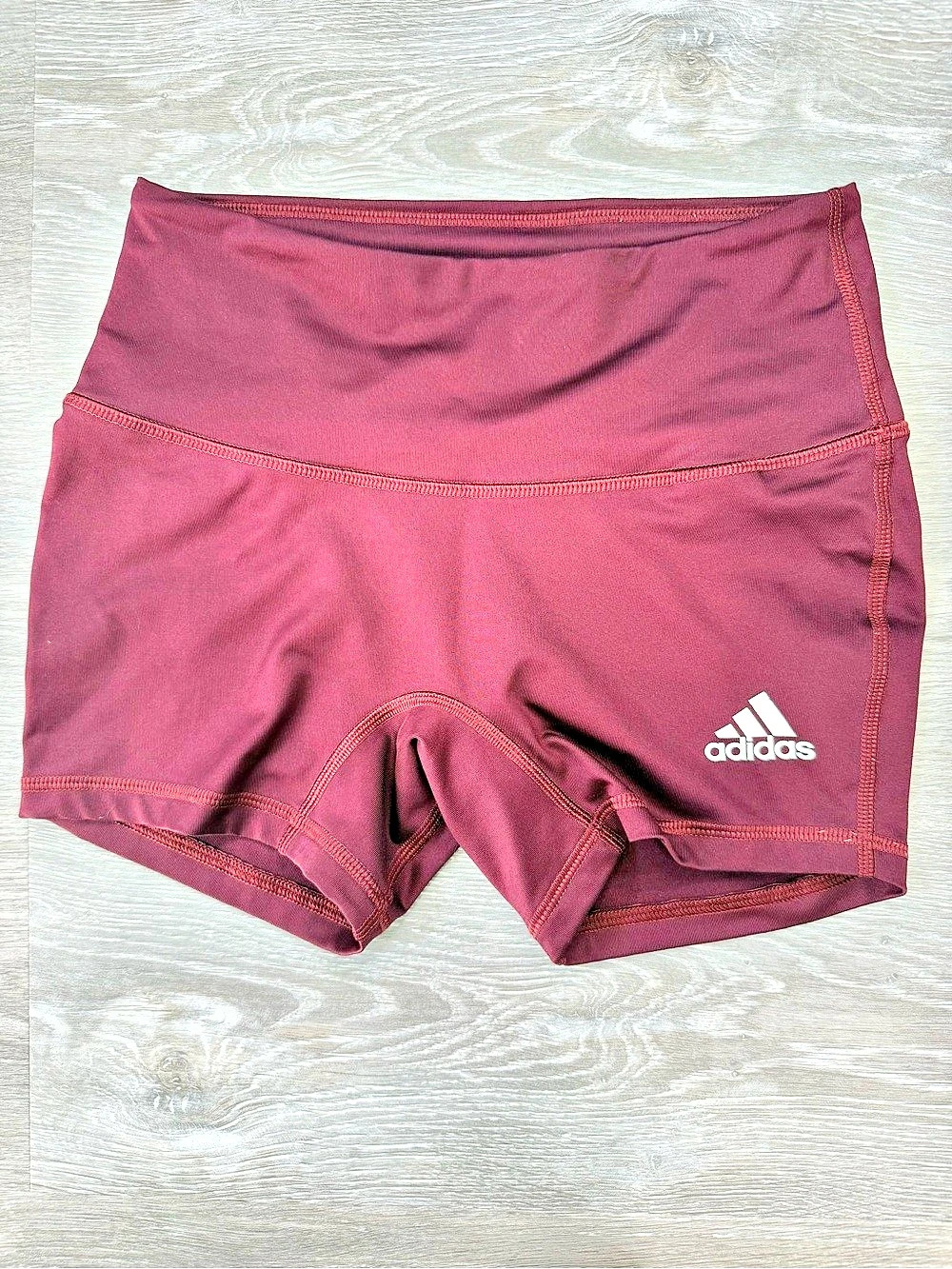 adidas Climalite High-Rise Athletic Shorts Maroon Small